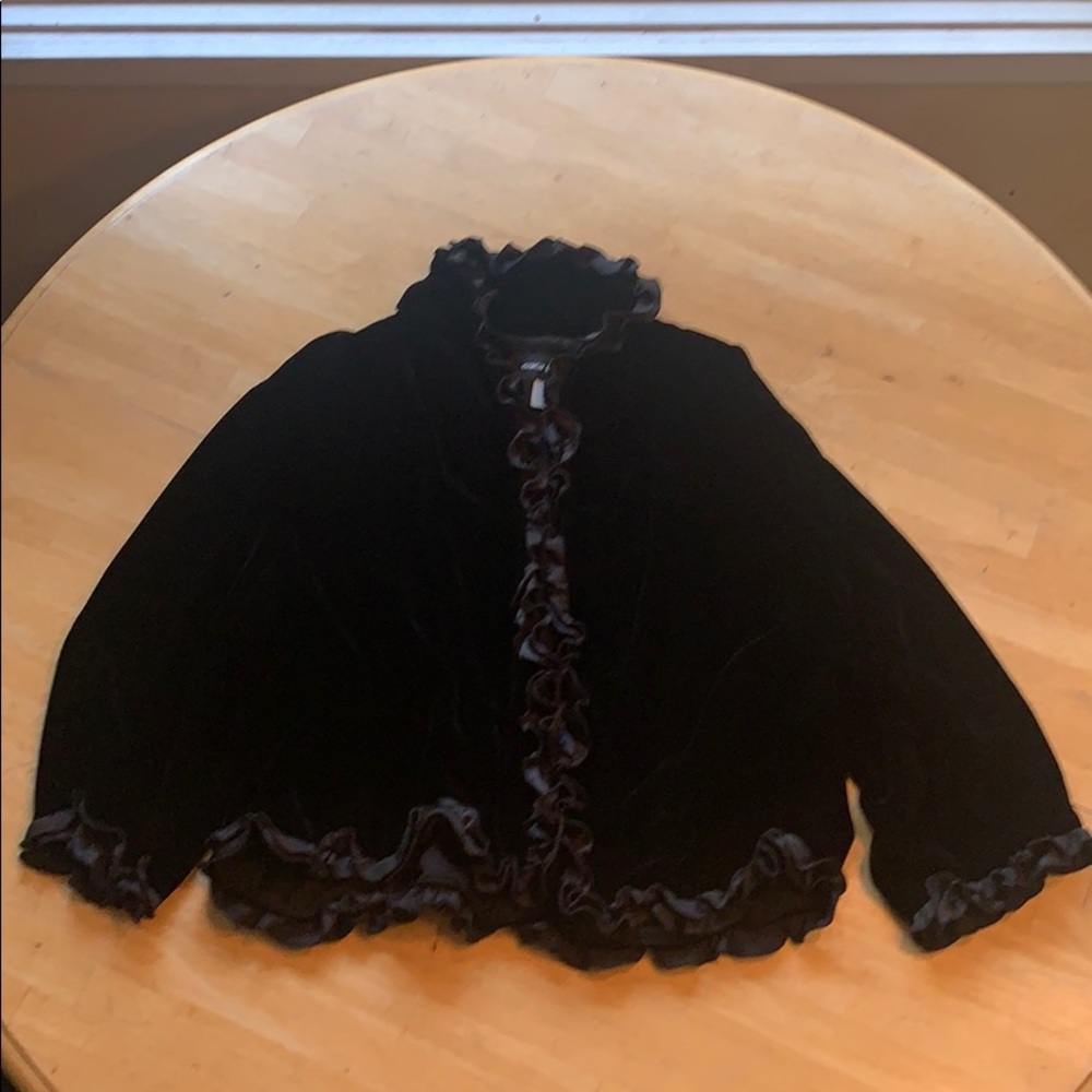 Black Silk Ruffle Sweater